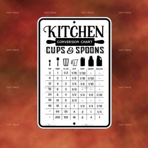 Kitchen Converson Chart Cups Spoons